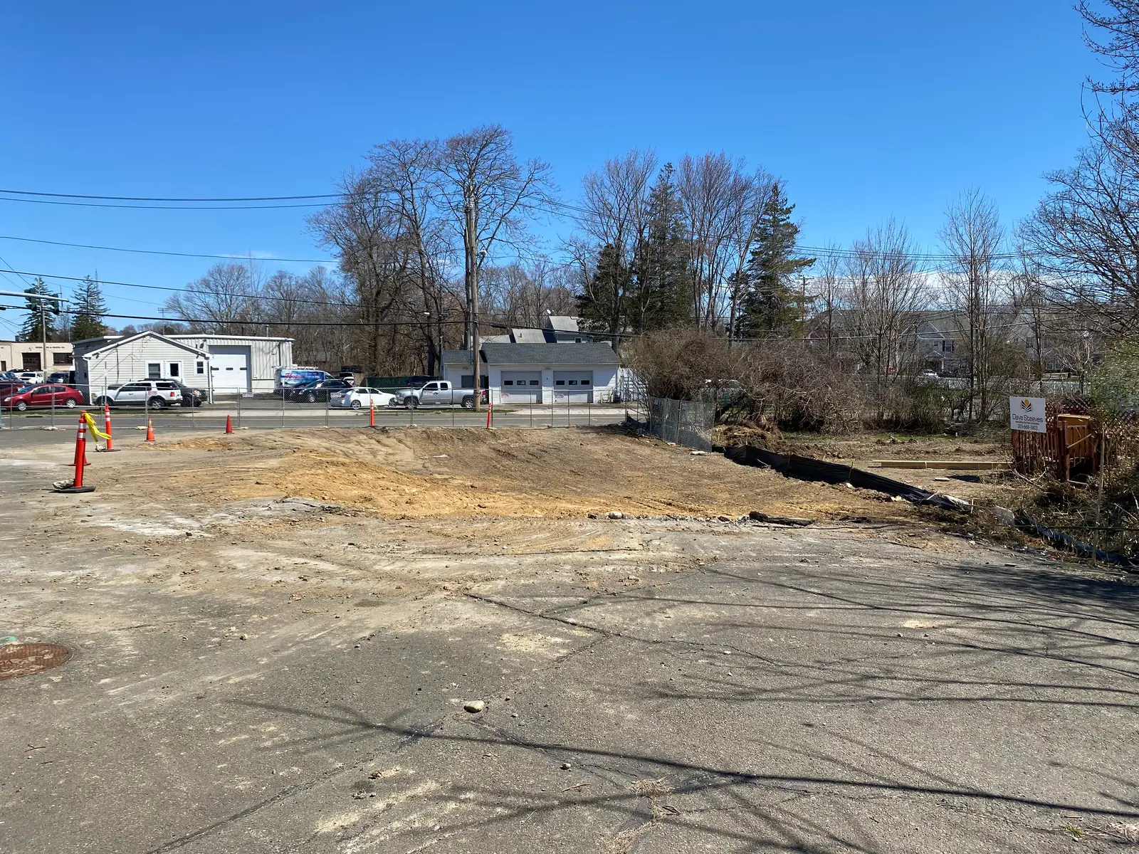 Cleared and graded lot after PRC demolition on the Post Road in Milford, CT